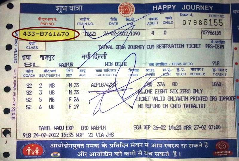 india travel ticket