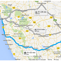 Bangalore - Kundapur Route Map