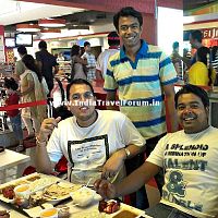 Dinner @ Howrah Bridge. Sourav, me & Rauben (from left)