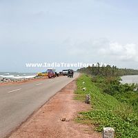 Maravanthe Beach from NH-66 / NH-17 with Souparnika River on Right