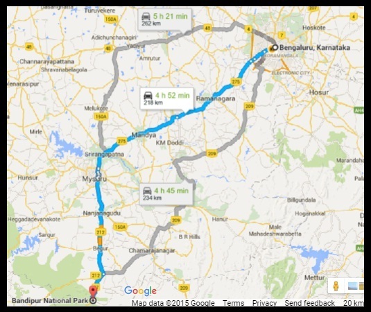 Bangalore To Bandipur Route Map