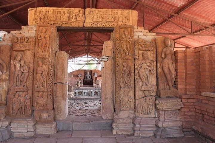 Beautiful Sculptures At Buddha Vihara At Sirpur