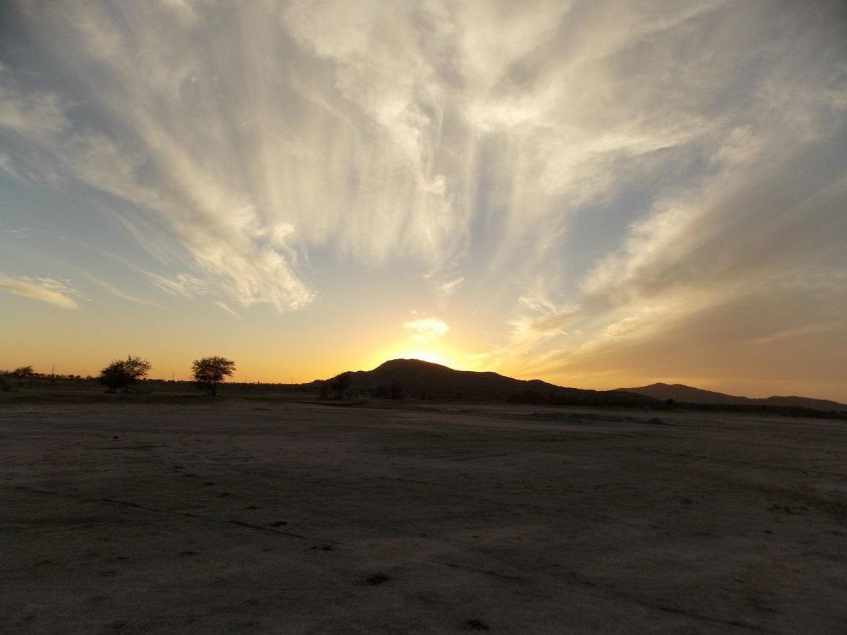 Sun set at Sambhar lake